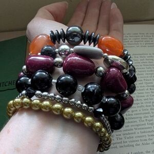 6 Multicolor Beaded Bracelet Set